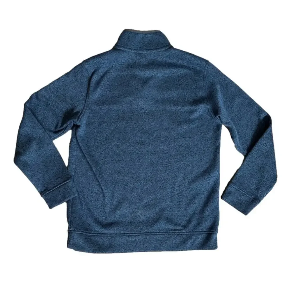 Eddie Bauer Radiator Fleece Pullover Sweater 1/4 Snap Navy Heather Size L Casual